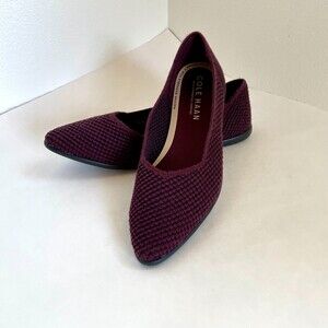 NWOT Cole Haan Springfeel Stitchlite Skimmer Washable Flats in Burgundy Size 6
